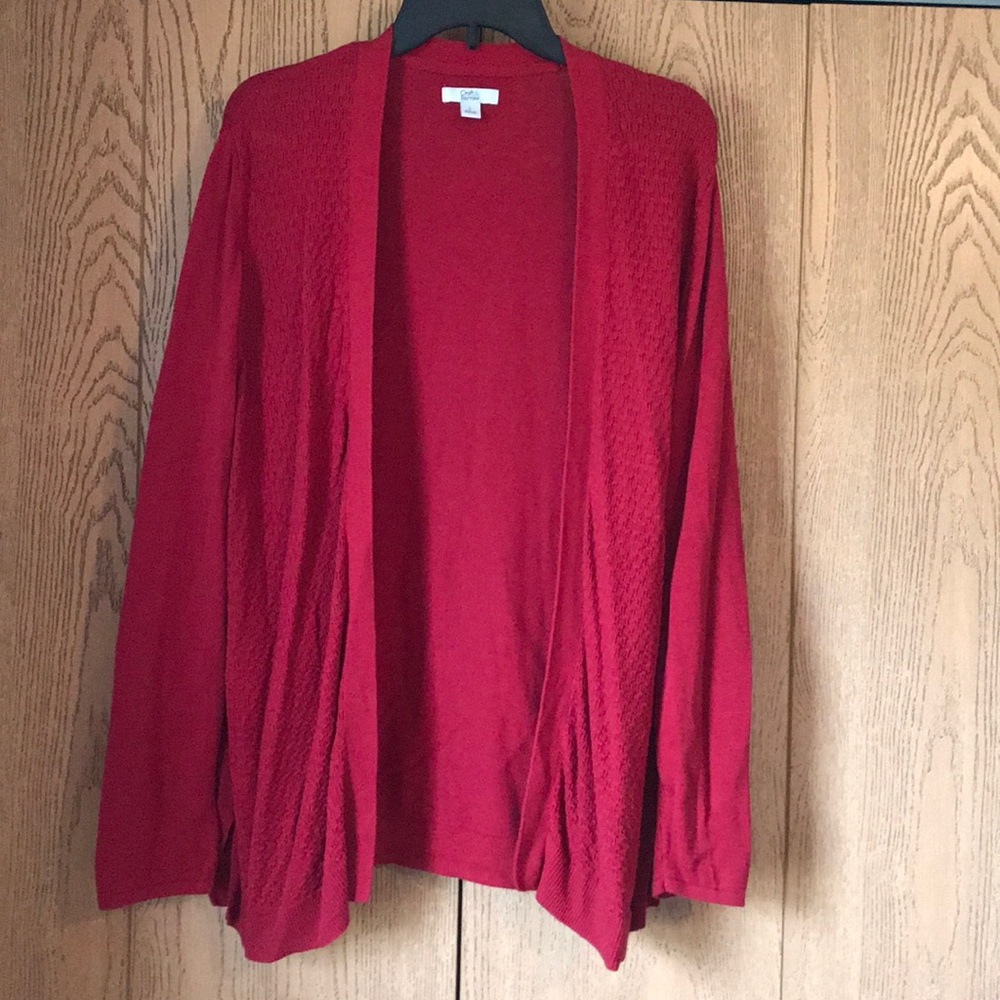 Craft & Barrow size L deep red cardigan